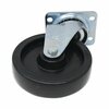 Rubbermaid Commercial Replacement Plate Casters, Rigid Mount Plate, 5 in. Polypropylene Wheel, Black FG4614L30000
